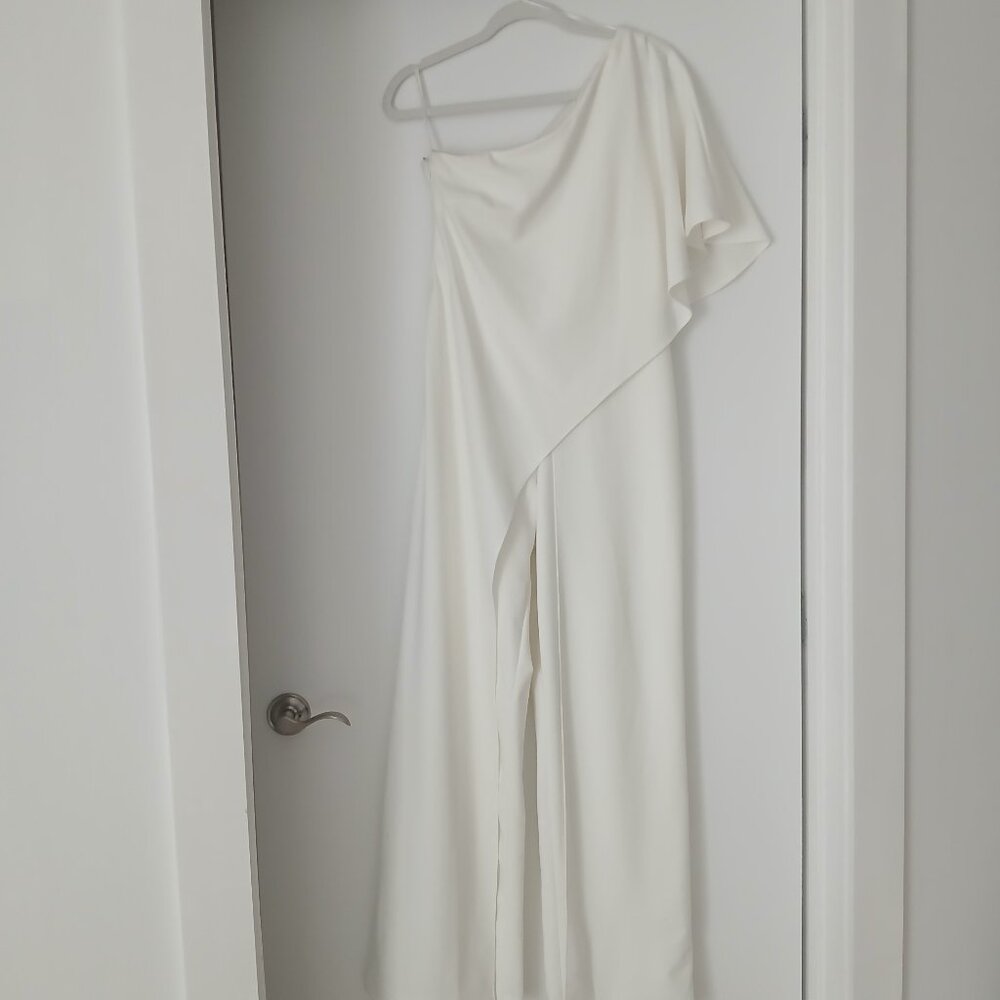 Adrianna Papell One-Shoulder Wide Leg Jumpsuit